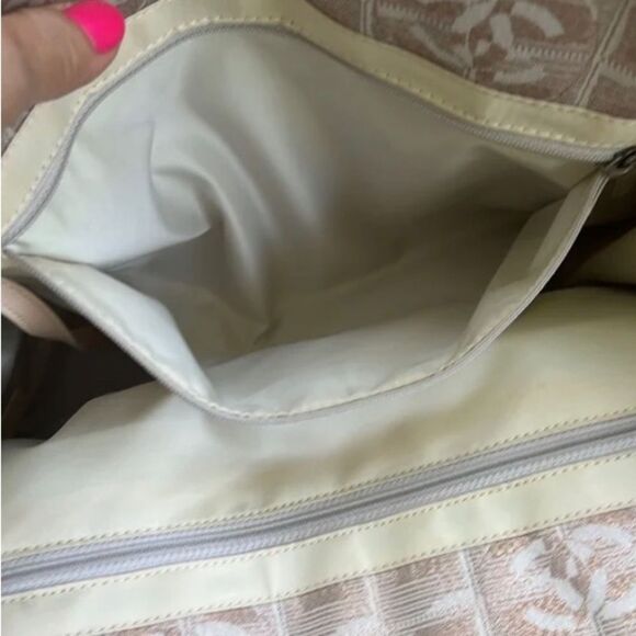 Authentic! *VTG* CHANEL Metallic Sheen Small Travel Ligne Shopper Tote 💝🌟💝🌴🥂 - Picture 11 of 15